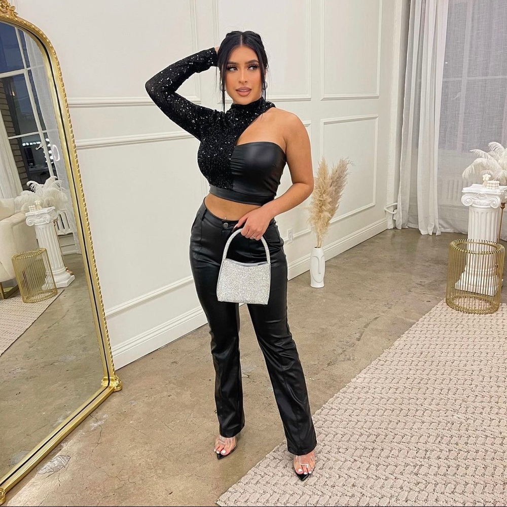 Black Sequin Top